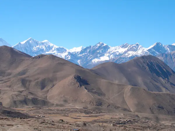 Mustang Valley From Muktinath Temple