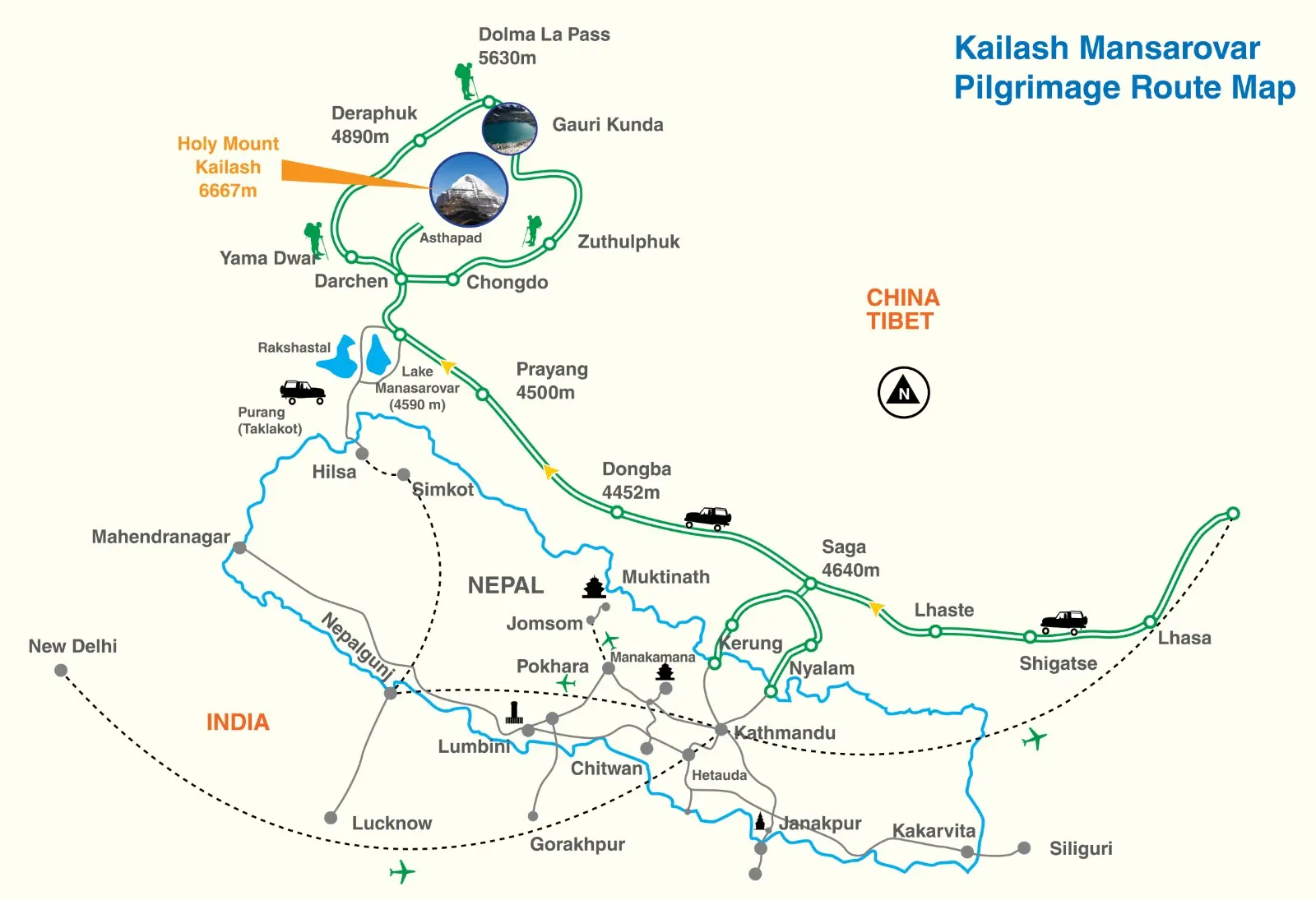 Kailash Mansarovar Luxury Tour from Lhasa - 15 Days